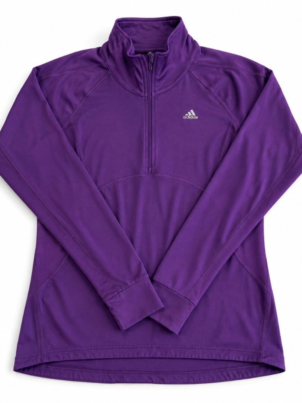 Adidas Climalite Women's Small Purple 1/4 Zip Long Sleeve Athletic Running Top